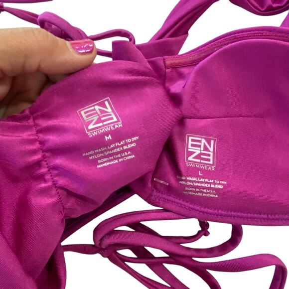 ENEZ Frida bandeau Bikini top & Vivian string bottoms Set NEW Size large/medium - Picture 9 of 14